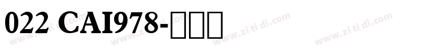 022 CAI978字体转换